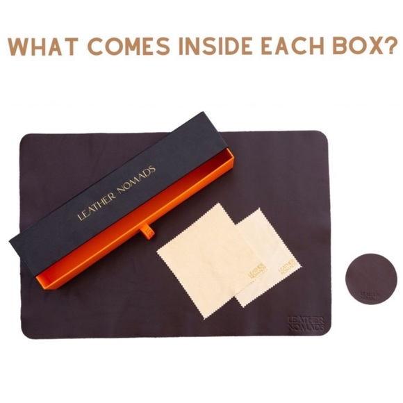 Leather Nomads Premium Leather Desk Pad with Coaster and Lens Wipe - New In Box - Picture 9 of 10